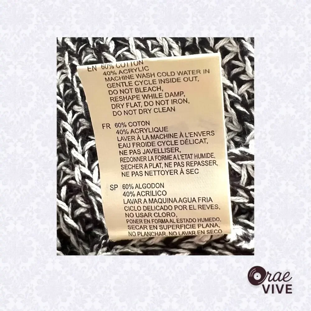 RD Style Rowca Grey Heathered Knit Sweater Brown Suede Elbow Patches Women's XXL - Picture 7 of 8